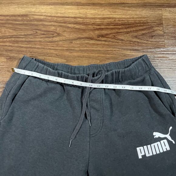 Puma Pants Gray Fleece Sweatpants Joggers Drawstring Pockets Athletic Mens XL - Picture 4 of 8